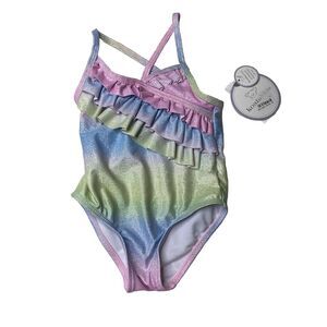 Koala Baby Ruffle Shimmery One-Piece Swimsuit (Size 9- 12 Months) NWT New